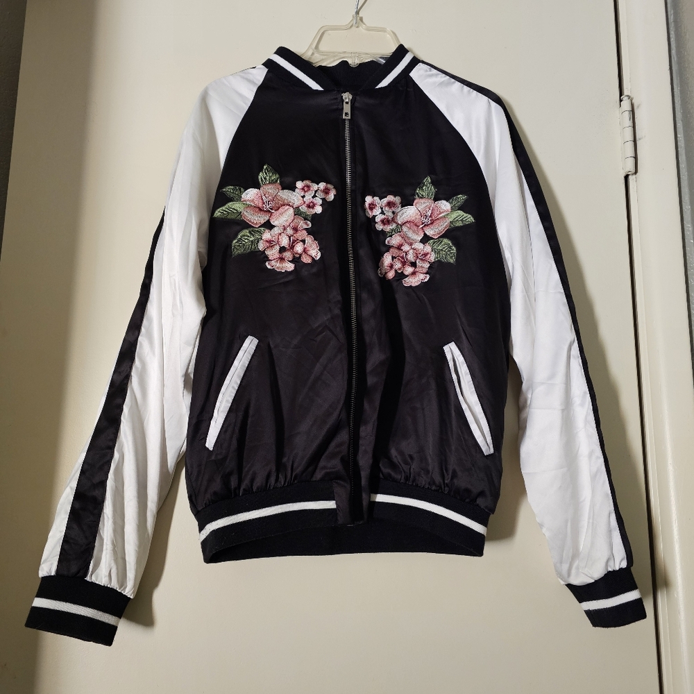 Active USA Size S Floral Bomber Jacket